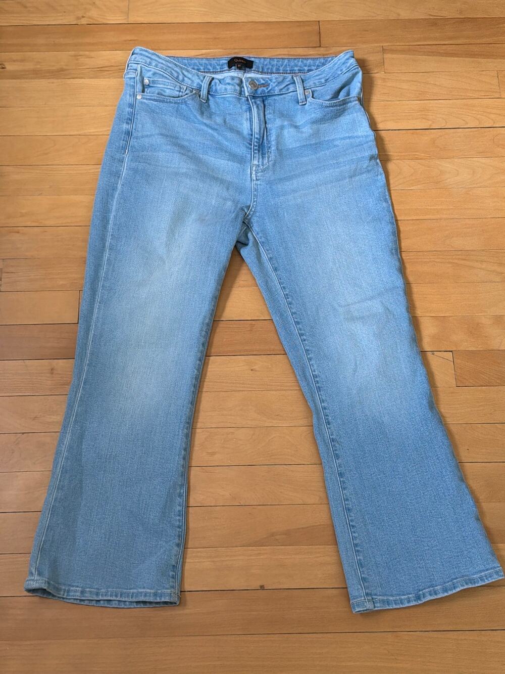 Quince Stretch High Rise Kick Flare Leg Jeans Size 31 /26